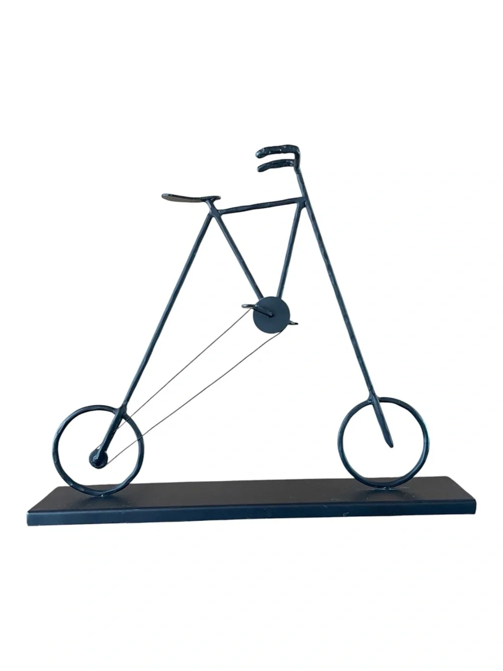 Black Metal Big Wheel Bicycle Decorative Art Accent Sculpture